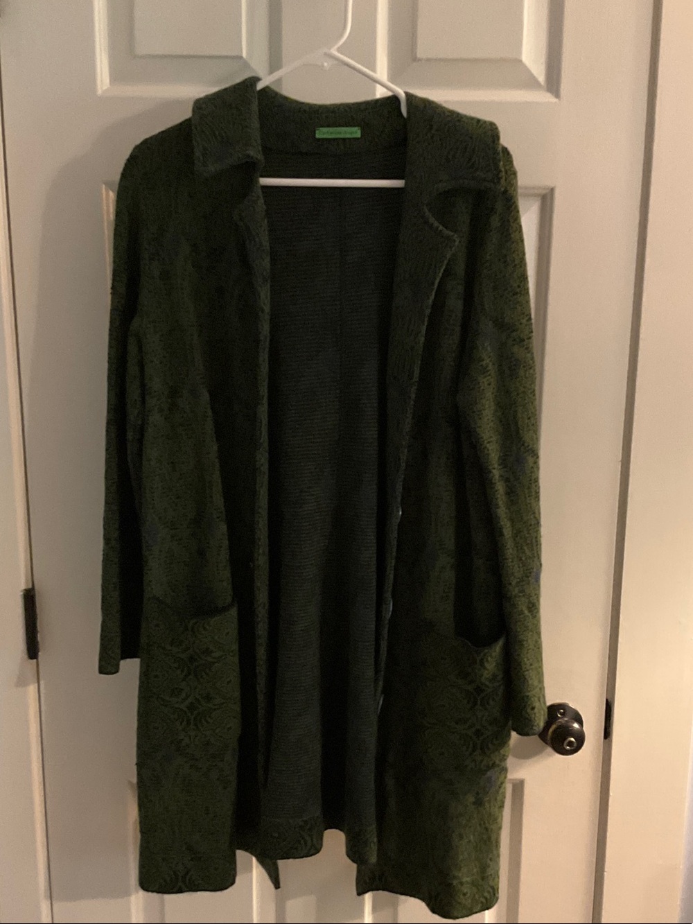 Olive Green Women’s Coatigan with Pockets